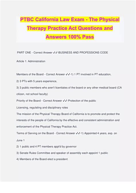 california physical therapy practice act.